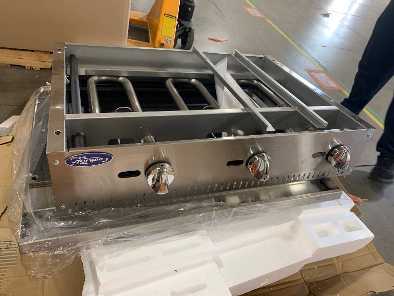 Photo 1 of Atosa CookRite ATMG-36 36" Countertop Griddle | Flat Top Grill Hot Plate with Standby Pilots and Grease Drawer for Food Truck | Manual Controlled, Stainless Steel, 3 Burner 90,000 BTU, Liquid Propane