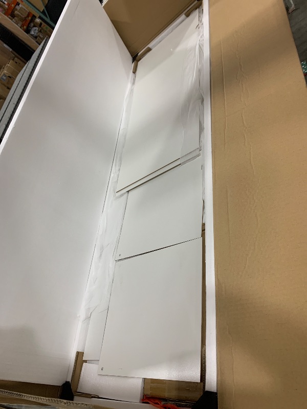 Photo 1 of ONLY PARTIAL SET ----------------------------------------------------------------------------------------------------------------------DWVO 56.3" Makeup Vanity with LED Lighted Mirror, Large Vanity Desk with RGB Glass Cabinets, Open Shelving, Built-in Pow