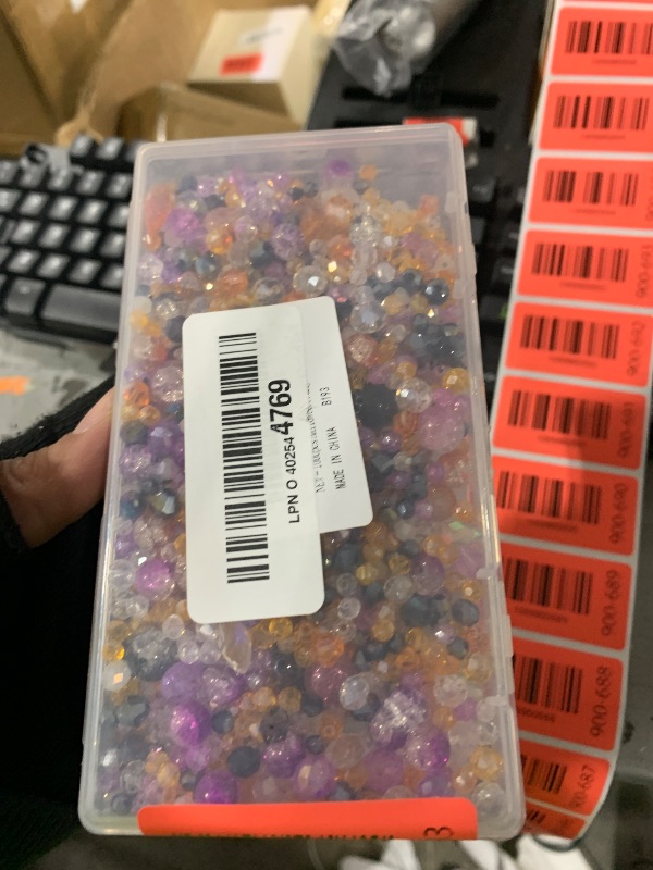 Photo 1 of 1000pcs Halloween Glass Beads for Jewelry Making Colorful Rainbow Craft Crystal Beads Sparkly Beads for DIY Necklace Bracelet Earring Orange & Purple & Black