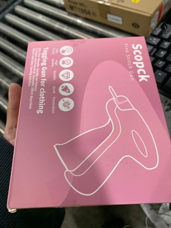 Photo 1 of Scopck Handheld Micro Tagging Stitch Gun for Clothes - Quick Clothing Fixer - Mini Sewing Kit - Includes 6 Needle, 1000 Black Fasteners & 1000 White Fasteners (Purple)