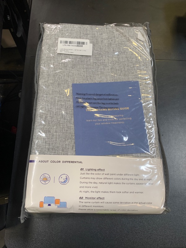 Photo 1 of 100% Blackout Shield Linen Blackout Curtains for Bedroom 84 Inches Long, Back Tab/Rod Pocket Living Room Drapes, Thermal Insulated Blackout Curtains 2 Panels Set, 50" W x 84" L, Grey