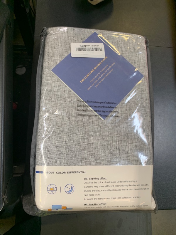 Photo 1 of 100% Blackout Shield Linen Blackout Curtains for Bedroom 84 Inches Long, Back Tab/Rod Pocket Living Room Drapes, Thermal Insulated Blackout Curtains 2 Panels Set, 50" W x 84" L, Grey