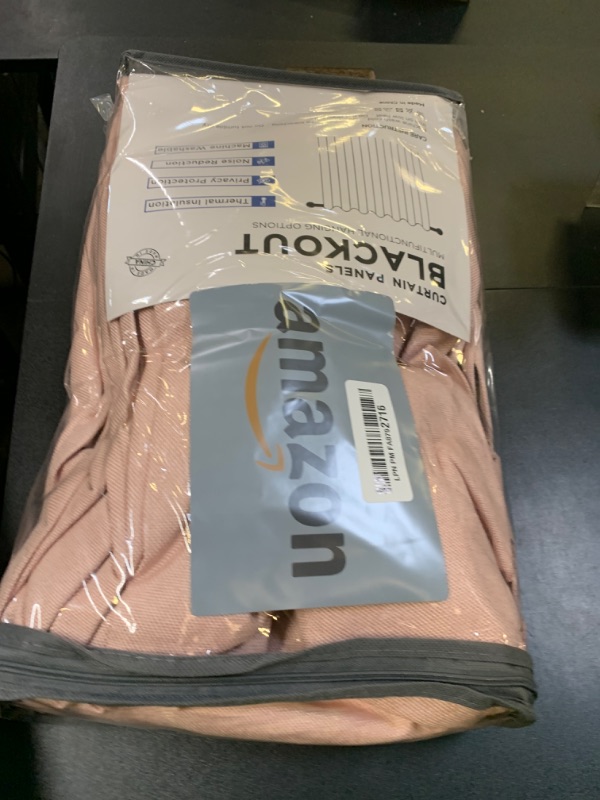 Photo 1 of 100% Blackout Shield Linen Blackout Curtains for Bedroom 96 Inches Long, Back Tab/Rod Pocket Living Room Drapes, Thermal Insulated Blackout Curtains 2 Panels Set, 50" W x 96" L, Blush Pink