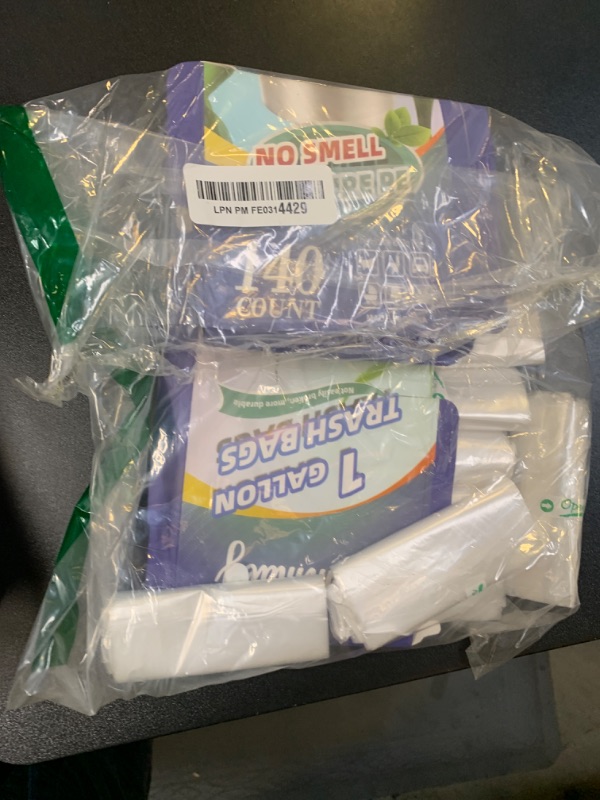 Photo 1 of 1 Gallon 140 pcs (0.8-1 Gal) Small Clear Trash Bags, Strong 0.8 Gallon 1 Gallon 1.2 Gallon Garbage Bags, Bathroom Trash Can Bin Liners,Mini Bags Waste Basket Liner,Fit 3,4.5 Liter, 0.8-1.2 Gal?1C140)