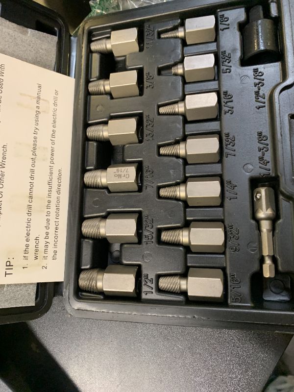 Photo 1 of 15 Pieces Screw Extractor Set, Easy Out Bolt Extractor Kit, 3/8" Inch Drive Hex Head Multi-Spline Bolt Remover Kit Tool for Removing Stripped, Broken Rusted Bolts Screws