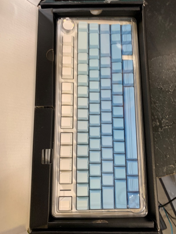 Photo 1 of AULA F75 Gasket Mechanical Keyboard, 75% Wireless Hot Swappable Gaming Keyboard with Five-Layer Padding&Knob, Bluetooth/2.4GHz/USB-C, RGB Light. (Blue)