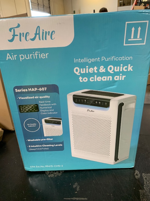 Photo 1 of Air Purifiers for Home Large Room, Cover Up to 2600 Ft² with Washable Filters, Powerful Turbo Mode, PM2.5 Air Quality Display, 22dB Sleep Mode, Air Cleaner for Pets Hair, Smoke, Odors, HAP607, White