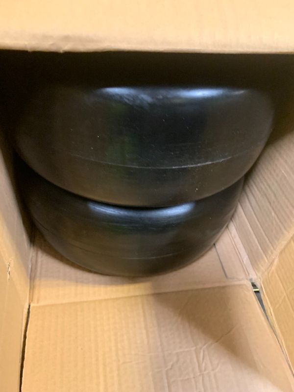 Photo 1 of 13x6.50-6 Lawn Mower Tires Flat Free, 5/8" Bore ID, 13x6.5-6 Zero Turn Mower Front Tires, 13x6.5-6 Solid Rubber Riding Lawn Mower Front Tire and Wheel, 4"-7.1" Centered Hub (2 Pack)