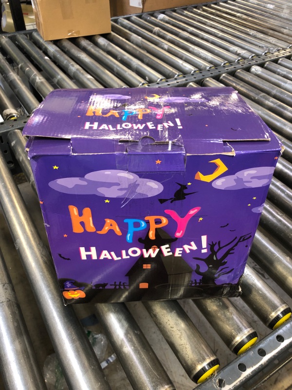 Photo 1 of 12FT Halloween Inflatables Giant Ghost with Wings Outdoor Decorations Colorful Flashing and Flame Lighting Blow Up Yard for Halloween Outdoor Yard Decorations, Garden, Lawn, Indoor