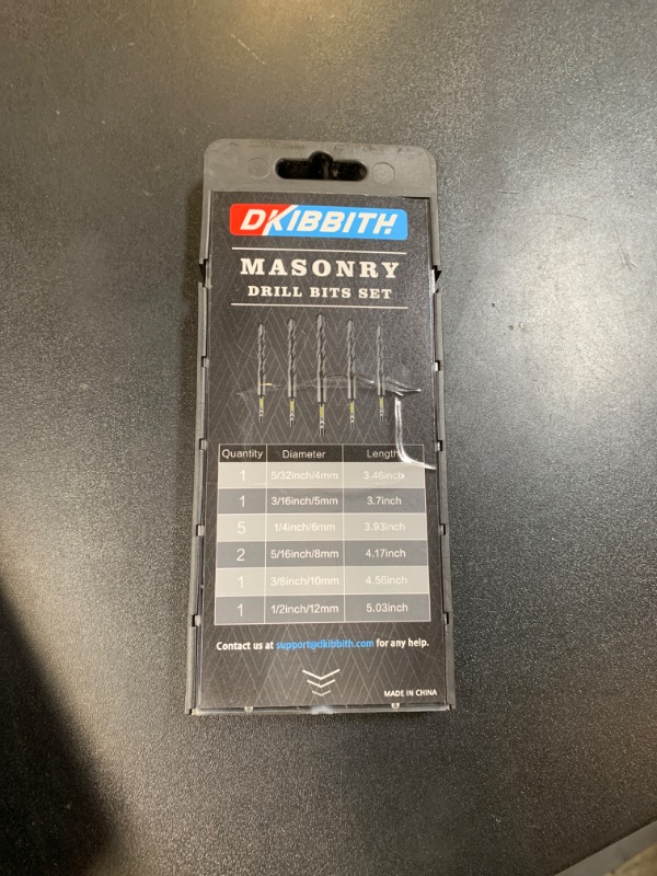 Photo 1 of 11-pc Masonry Drill Bits Carbide Concrete Drill Bit Set for Stone Tile Brick Ceramic Glass Metal Sheet Plastic and Wood, Quick Change 1/4" Hex Shank, Size 5/32” 3/16" 1/4" 5/16" 3/8" 1/2" with Case