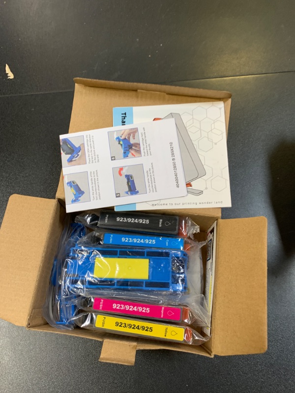 Photo 1 of 923 Ink Cartridges for HP Printers, NO CHIP, Compatible Replacement for HP 923 923e 923XL Ink Cartridges Combo Pack to Work with for OfficeJet Pro 8130e 8135e 8138e 8139e Printer(1BK/1C/1M/1Y, 4 Pack)