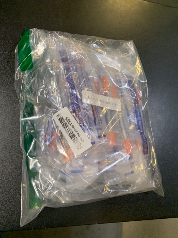 Photo 1 of 0.5ml 31G 5/16 Inch 8mm Syringe, Lab Syringes Individually Wrapped, Pack of 25