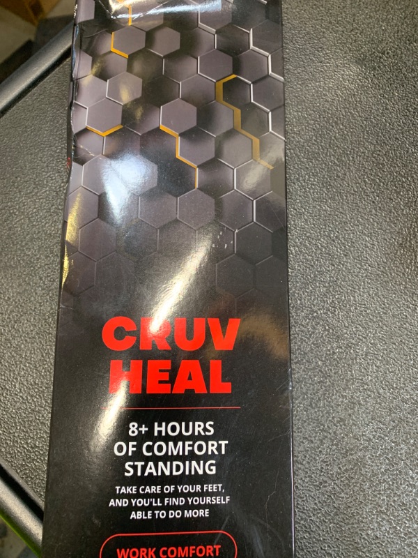 Photo 1 of (New) Work Comfort Orthotic Insoles - Anti Fatigue Shoe Insert Men Women - Low Arch Support - Shock Absorption - Foot Pain Relief - Work Boot Insoles (Black Hexagons, XL)