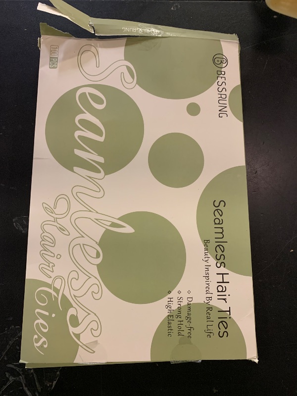 Photo 1 of 100PCS Black Hair Ties for Women Girls, Seamless Thick Black Hair Band, Elastic Hair Ties No Damage Ponytail Holder Christmas Gift