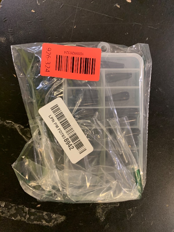 Photo 1 of 100pc Colored Coffin Press on Nails Long Ballerina False Fake Nail Tips Full Cover Manicure Design Acrylic Nails for Women Teen Girls (Black)