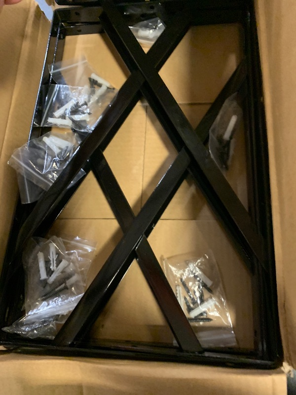 Photo 1 of 10 Pack Heavy Duty Shelf Brackets 16 Inch, Black Triangle Shelf Brackets Steel Floating Shelf Bracket, Wall Angel Shelf Supporter Corner Bracket, 16x10 Inch