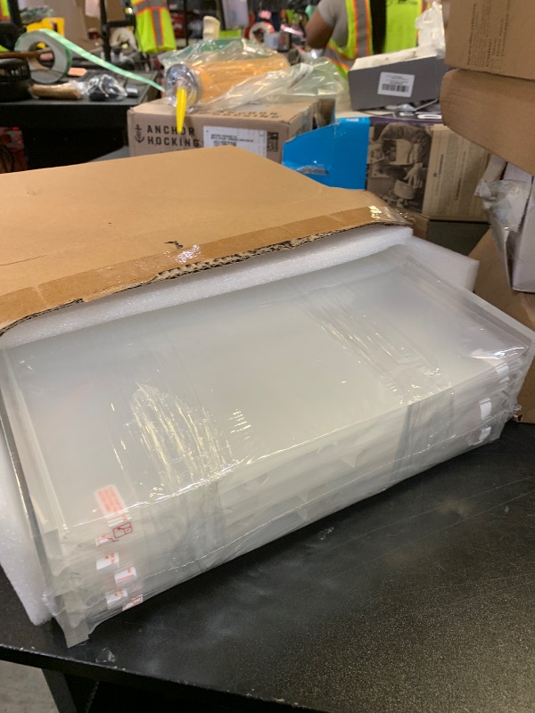 Photo 1 of 12 Pack Acrylic Sign Holder 8.5 x 11, Double-Sided Clear Sign Holder Plastic Stands for Display, T Shape Acrylic Table Sign Stands for Office Store Restaurants Wedding Party Decoration