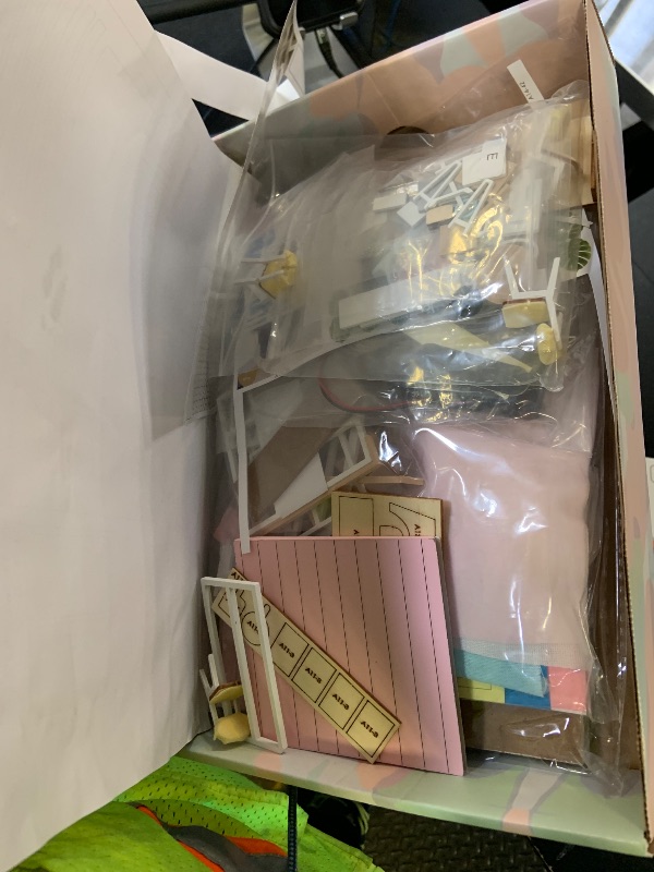 Photo 1 of **INCOMPLETE** Miniature Home Building Set – Wooden DIY Model with LED Light – DIY Balcony Home Model – Decorative Gift Set for Adults