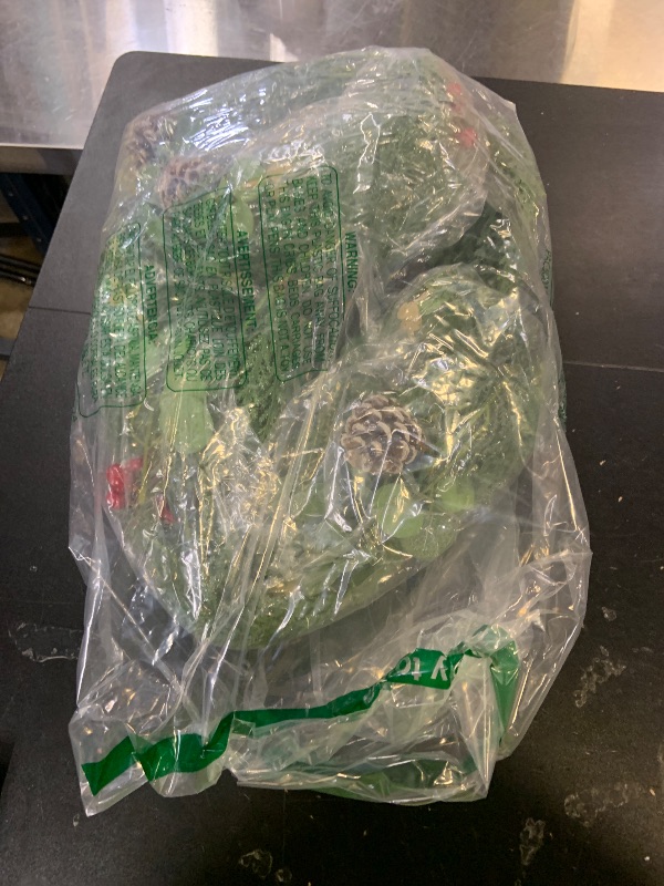 Photo 1 of [Snowy & Timer] 6 Ft Prelit Christmas Garland, Real Touch Cedar Garland with Lights,115 Cedar Branchs 25 Eucalyptus Leaves Red Berry Snowy Pinecones Garlands for Mantel Fireplace Table Christmas Decor