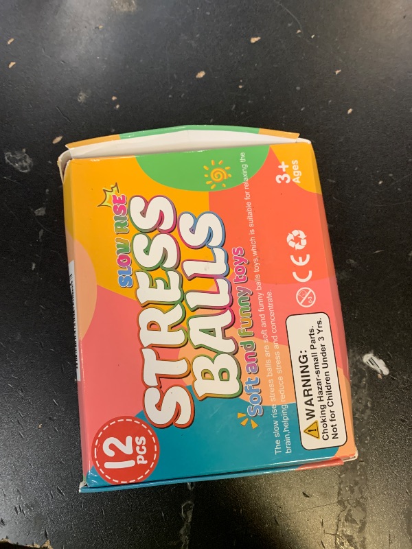 Photo 1 of 12 Pack Slow Rising Stress Ball,Stress Balls for Kids Adults,Stretchy Fidget Toys for Stress Relief,Hand Therapy Sensory Squishy Ball, Squishy Toys for Kids, Classroom Prize Box Party Favors