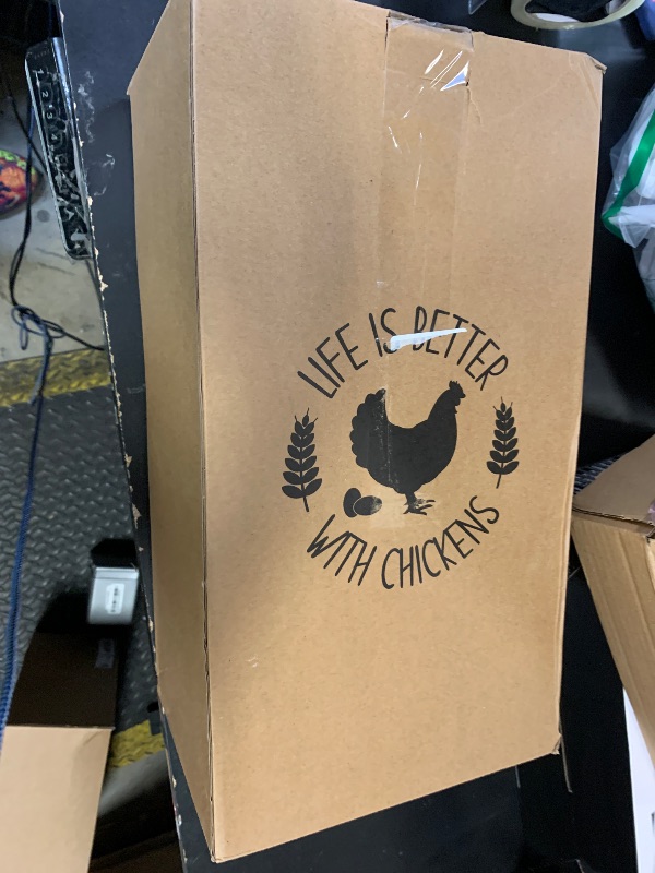 Photo 1 of ?Tgeyd Chicken Feeder and Chicken Waterer Set (3 Gallon/26 Pounds) - Hanging Automatic Chicken Feeder No Waste - Chicken Coop Accessories - Poultry Waterer