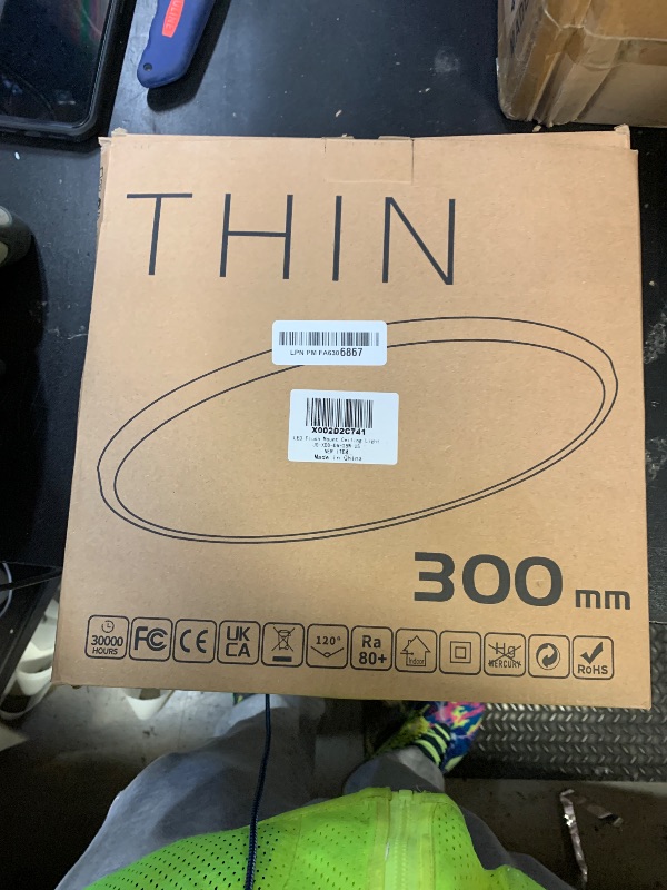 Photo 1 of 12 Inch LED Flush Mount Ceiling Light Fixture, 5000K Daylight White, 3200LM, 24W, Flat Modern Round Lighting Fixture, 240W Equivalent White Ceiling Lamp for Kitchens, Stairwells, Bedrooms.etc.