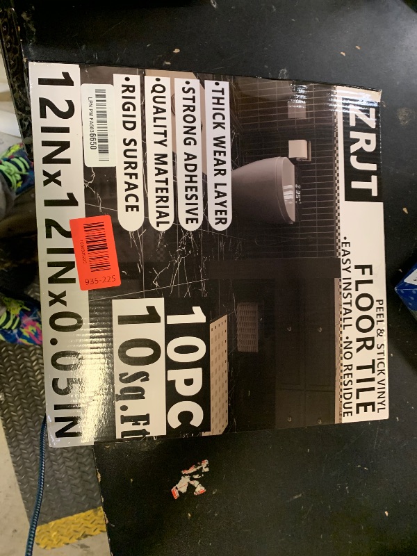 Photo 1 of 10 Pack Cover 10 Sq.Ft Peel and Stick Floor Tiles, 12” x 12” Self Adhesive Vinyl Flooring Easy DIY Installation for Kitchen, Living Room, Laundry, RV, Light Grey Marble