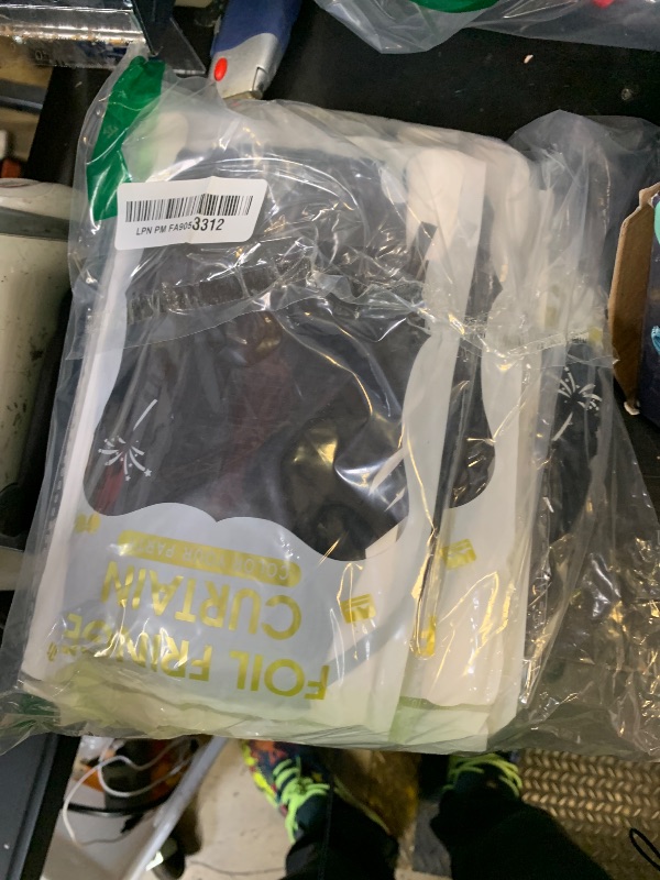 Photo 1 of 10 Pack Black Backdrop Curtain 3.2ft x 8.2ft Metallic Tinsel Foil Fringe Curtains Photo Booth Background for Birthday Party Decoration Baby Shower Engagement Wedding Christmas Decoration (Black)