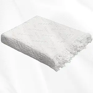 Photo 1 of Extra Large Outdoor White Picnic Blanket Bohemia Oversize Beach Blanket with Fringe Machine Washable Portable for Spring Summer Camping Beach, Grass Lawn, Park