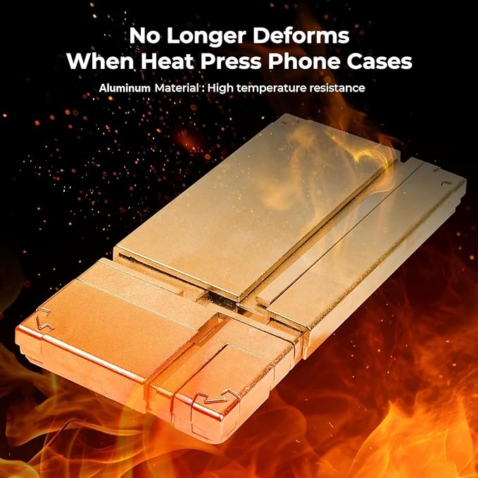 Photo 1 of ?HTVRONT Adjustable Phone Case Fixture- Universal Aluminum Fixture Mold Compatible with Multiple Android - Durable for Heat Pressing, Preventing Deformation and Uneven Heating
