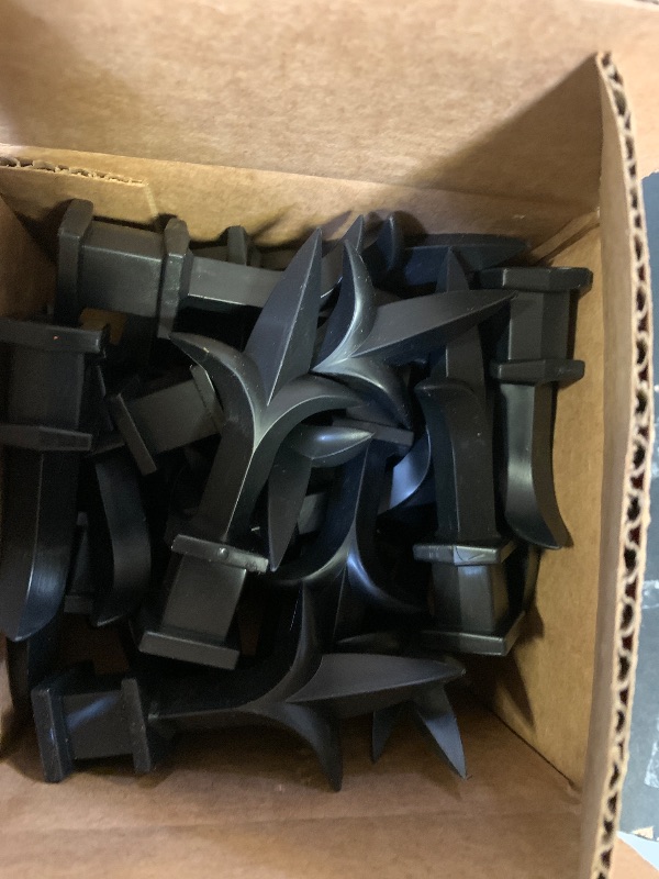 Photo 1 of 1/2" Black Plastic Trident Spear Finial Fence Topper for Wrought Iron Picket Fence (25, 1/2")