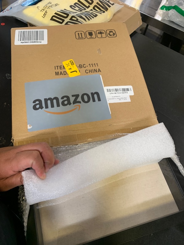 Photo 1 of 11x11 Shadow Box Frame with Linen Back - Sturdy Rustic Memory Display Case of Flower, Pictures, Medals and More, Black