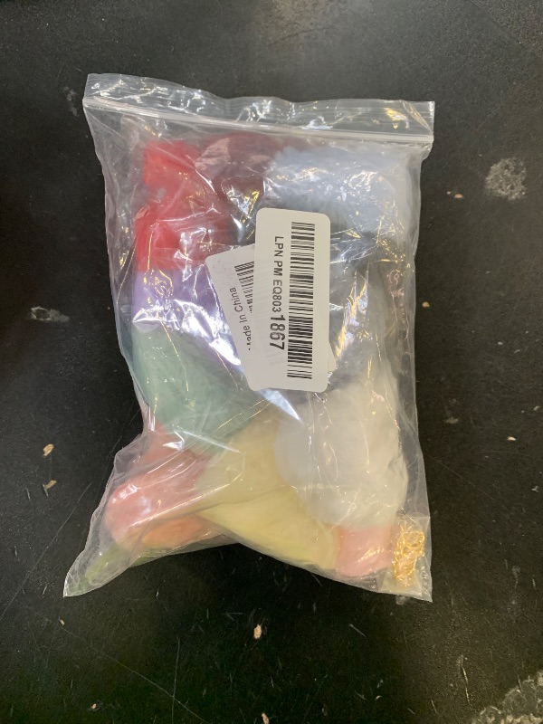 Photo 1 of 12 Pcs Colored Heart Pom Pom Keychain, BetterJonny 2.4inch Multicolor Heart Shape Fluffy Ball Faux Fur Keyring Pom Pom Puff Ball with Keychain for DIY Keychain Women Pendant Accessories