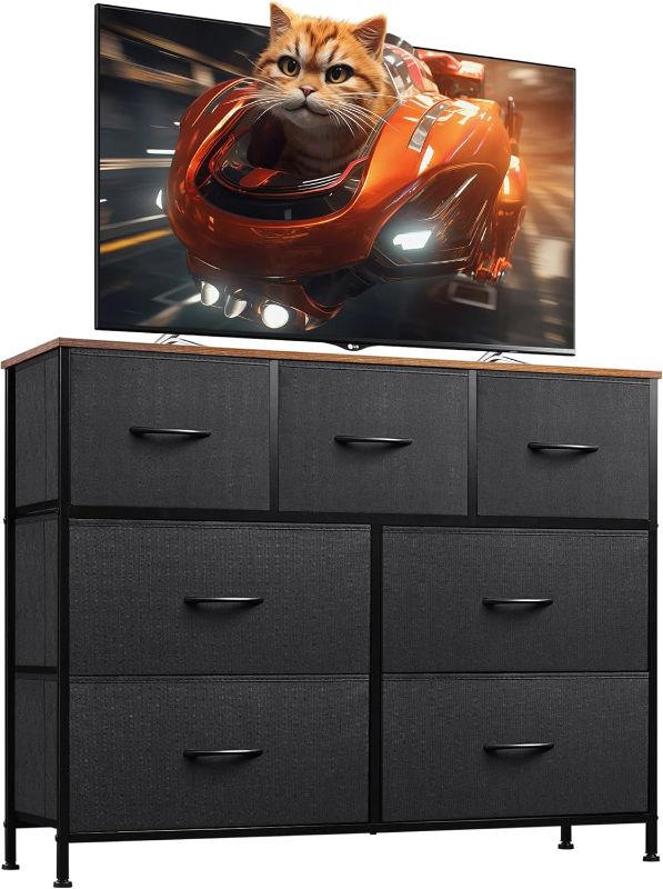 Photo 1 of 
WLIVE 7 Drawer Dresser TV Stand, Dressers for Bedroom, Fabric Storage Tower, Hallway, Entryway, Closets, Sturdy Steel Frame, Wood Top, Easy Pull Handle,