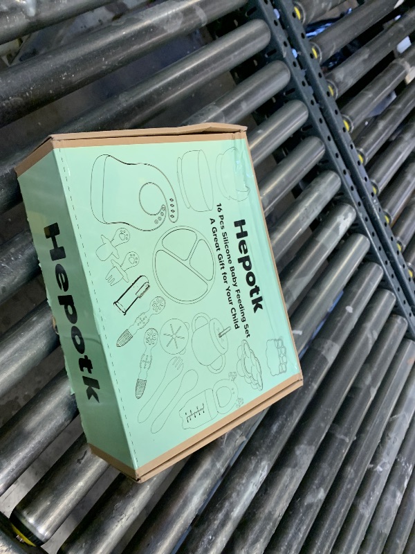 Photo 1 of 16 Pack Silicone Baby Feeding Set, BPA-Free Baby LED Weaning Supplies, Include Suction Plates, Baby Bowls, Silicone Fork & Spoon, and More, First Stage Baby Food Eating Utensils - 6+ Months(Green, 16)