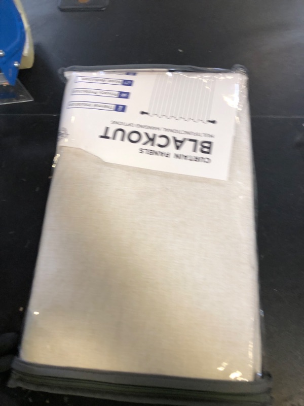 Photo 1 of 100% Blackout Shield Linen Blackout Curtains for Bedroom 84 Inches Long, Back Tab/Rod Pocket Living Room Drapes, Thermal Insulated Blackout Curtains 2 Panels Set, 50" W x 84" L, Cream