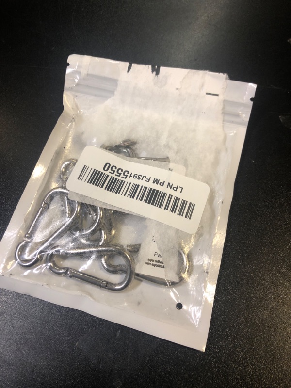 Photo 1 of 10PCS Stainless Steel Carabiners Caribeener Clips, 1.57 Inch Small Caribeaner Spring Snap Hooks, Heavy Duty Keychain Clip, Qick Link for Keys/Water Bottle/Pet Tags/Feeders/Flag Rigging/Hiking/Camping
