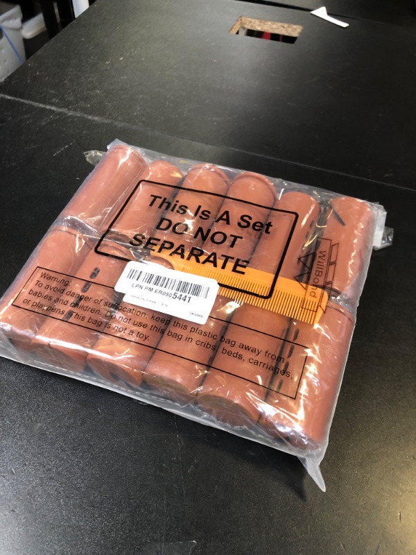 Photo 1 of 12 Pieces Large Hair Perm Rods Set Cold Wave Rods Plastic Hair Curling Rollers with Stainless Steel Rat Tail Comb Pintail Comb for Hairdressing Styling Tools(1.57 Inch,Brown)