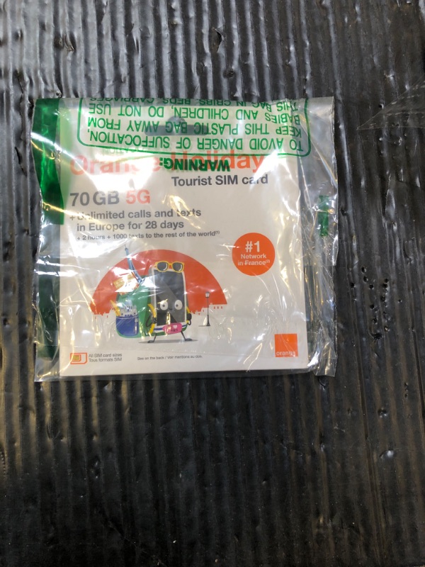 Photo 1 of 100GB 30 Day Orange Europe SIM Card, 120 Minutes Calls+1000 Texts to Worldwide. Fresh Stock, Upgraded Offer, 5G Network!