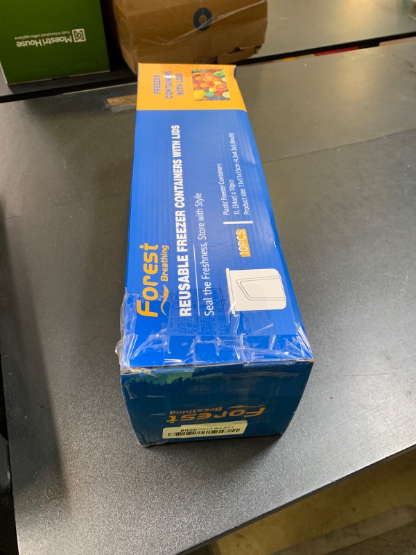 Photo 1 of 10 Pack 34oz Reusable Freezer Food Storage Containers with Twist Top Lids, Airtight Plastic Meal Prep Food Containers for Leftover Lunch Fruit Salad Oats, Clear Large Soup Container Microwave Safe