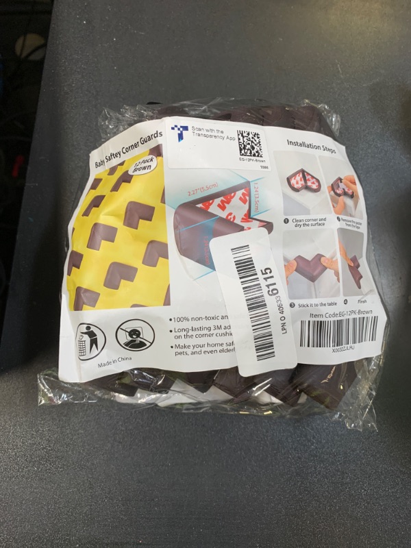 Photo 1 of 12 Pack Soft Corner Protector Baby Proofing Edge and Corner Guards, Table Corner Protectors for Furniture, Safety Pre-Taped Rubber Corner Covers for Fireplace, Stair, Cabinet (Brown)