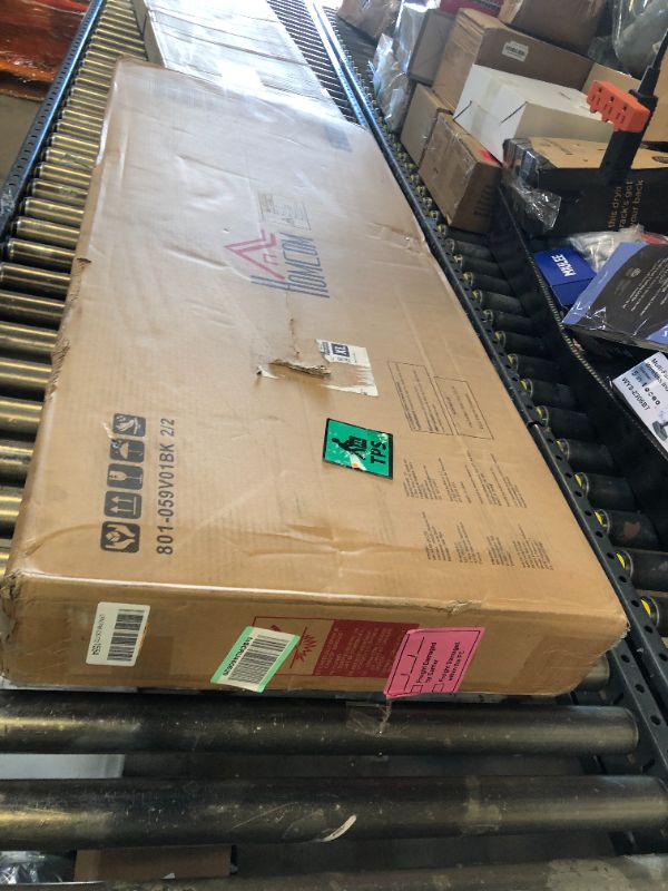 Photo 1 of *MISSING BOX 1 OF 2** HOMCOM Rolling Kitchen Island Cart with Wheels, Portable Island Table for Kitchen with Stainless Steel Top, Adjustable Shelves, 2 Drawers, Spice, Knife and Towel Rack, Black