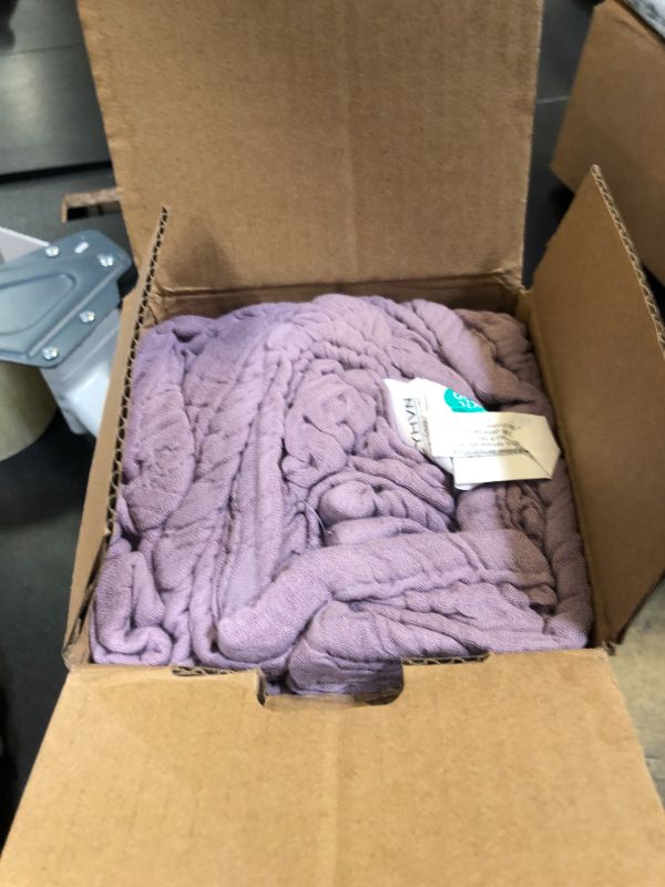 Photo 1 of 100% Cotton Muslin Blanket Large 50" x 70", 6 Layers Breathable and Lightweight Cotton Throw Blanket for Bed and Couch, Soft Quilt Bedspread, Gauze Blanket for Adults All Season, Lavender