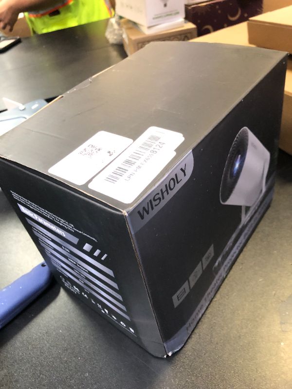 Photo 1 of [ Built-in Google TV & Voice Control] WISHOLY Mini Projector with WiFi and Bluetooth, Built-in Streaming Apps, Portable Movie Projector 4K with 180° Rotatable for Outdoor, Home Theater, Movie Night