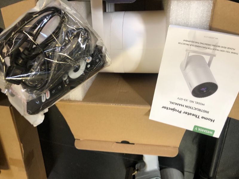 Photo 1 of [ Built-in Google TV & Voice Control] WISHOLY Mini Projector with WiFi and Bluetooth, Built-in Streaming Apps, Portable Movie Projector 4K with 180° Rotatable for Outdoor, Home Theater, Movie Night