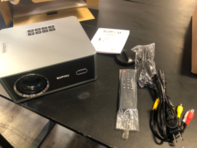 Photo 1 of [Electric Focus/Auto Keystone] Projector with WiFi and Bluetooth, Native 1080P 4K Support Outdoor Movie Projectors Max 450" Display, SOPYOU Home Theater Projector for iOS/Android/TV Stick