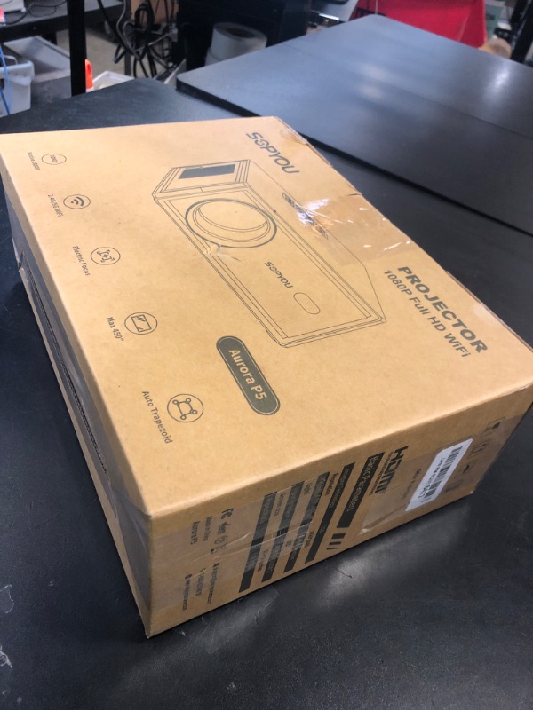 Photo 1 of [Electric Focus/Auto Keystone] Projector with WiFi and Bluetooth, Native 1080P 4K Support Outdoor Movie Projectors Max 450" Display, SOPYOU Home Theater Projector for iOS/Android/TV Stick