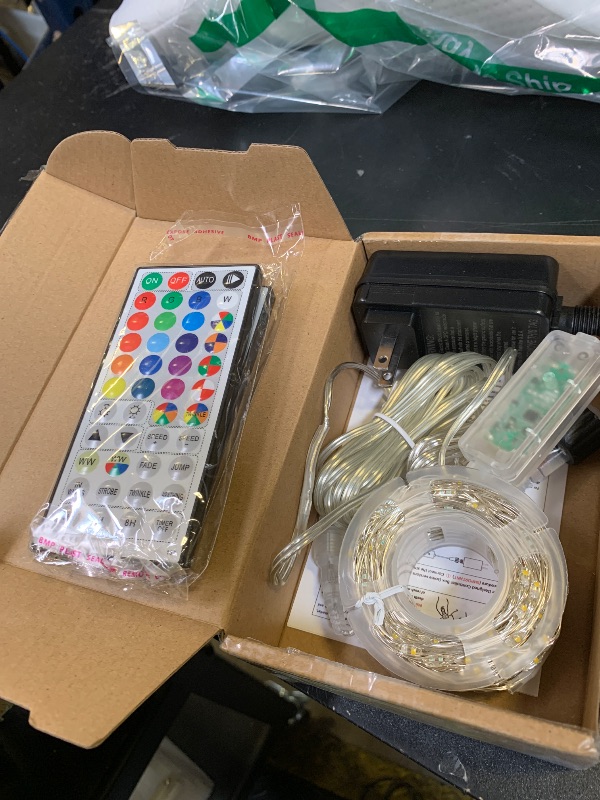 Photo 1 of 100FT 300LEDs Fairy Lights Plug in, 30V 24 RGB Colors+Warm White Color Changing Twinkle Lights, 150 Lighting Modes Timer IP44 Waterproof String Light with Remote for Indoor Outdoor Festival DIY Decor