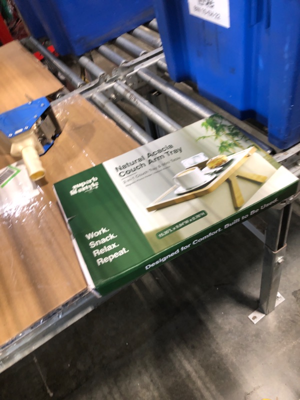 Photo 1 of ***MISSING MOUNTING HARDWARE*** Acacia Couch Arm Tray Table – Valentines Day Gifts for Him & Her, Fits Upto 8.8 inches Sofa Arms, 3-in-1 Adjustable Couch Arm Table with 360° Rotating Phone Holder, Wire Holder & Non-Slip Mat