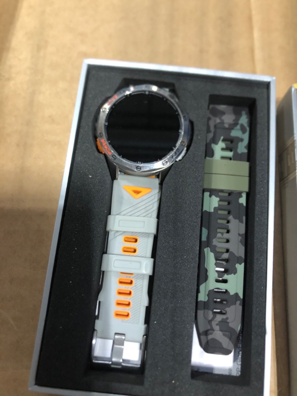 Photo 1 of *MISSING PARTS*
Military Smart Watches Built-in GPS, 170+ Sport Modes for Men with Flashlight, Smartwatch for Android Phones and iPhone, 1.43" AMOLED Screen Bluetooth Call Compass Altimeter (Sivler & Camo (2 Bands))